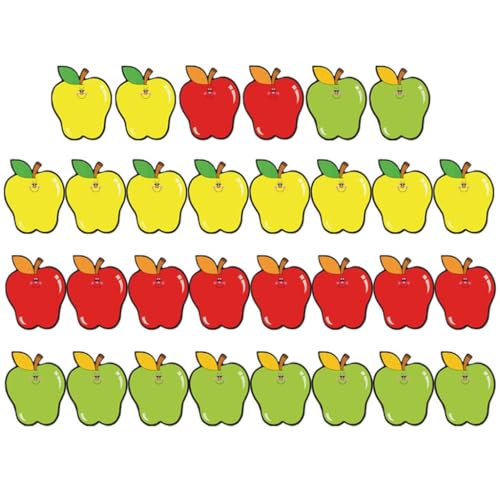 30 tarjetas coloridas para tablón de anuncios, 14 x 11 4 cm, corte de papel de fruta para decoración de aula, comienzo escolar