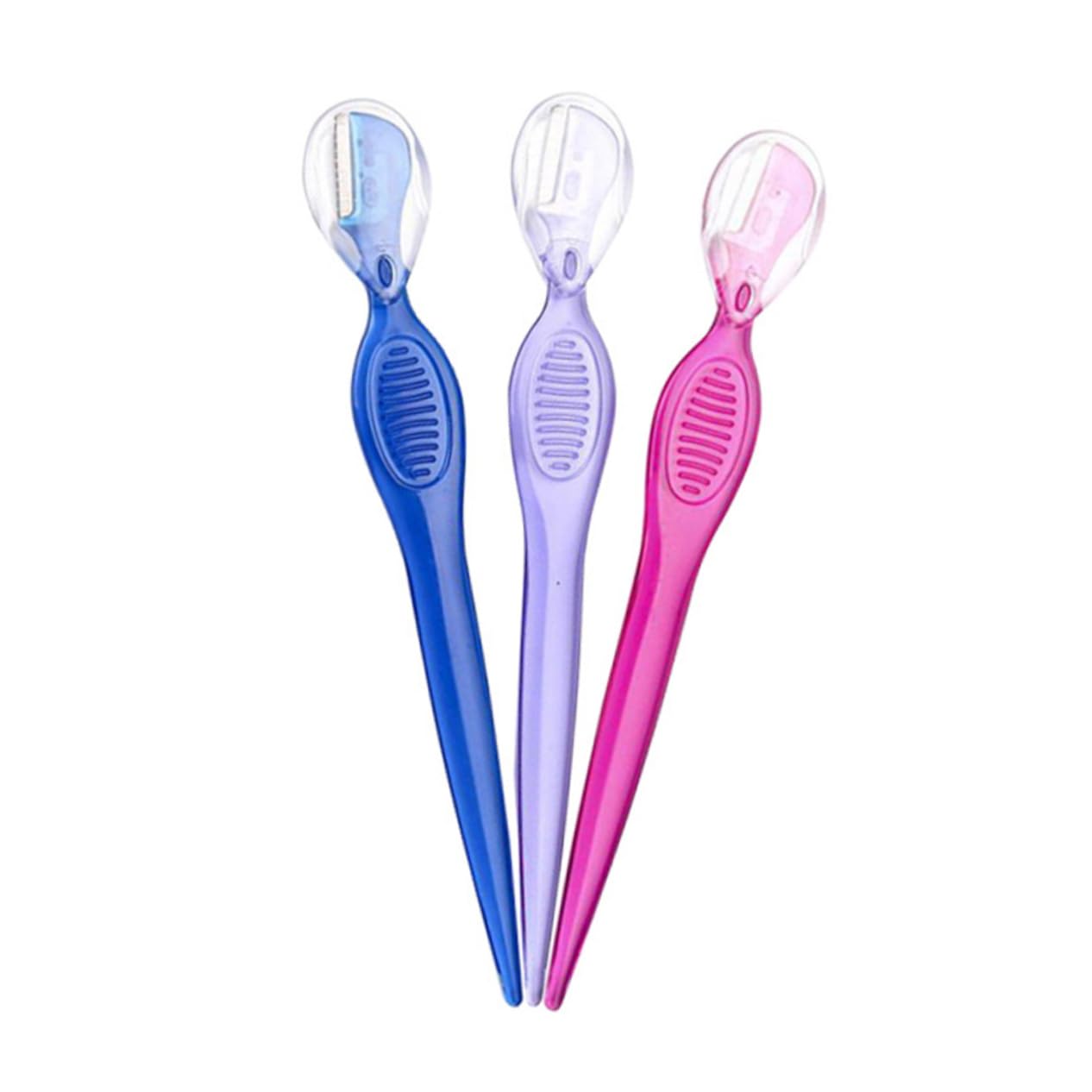 Mikinona 12pcs Stainless Steel Eyebrow Razor Trimmer Portable Beauty Makeup Tools for Women Girls