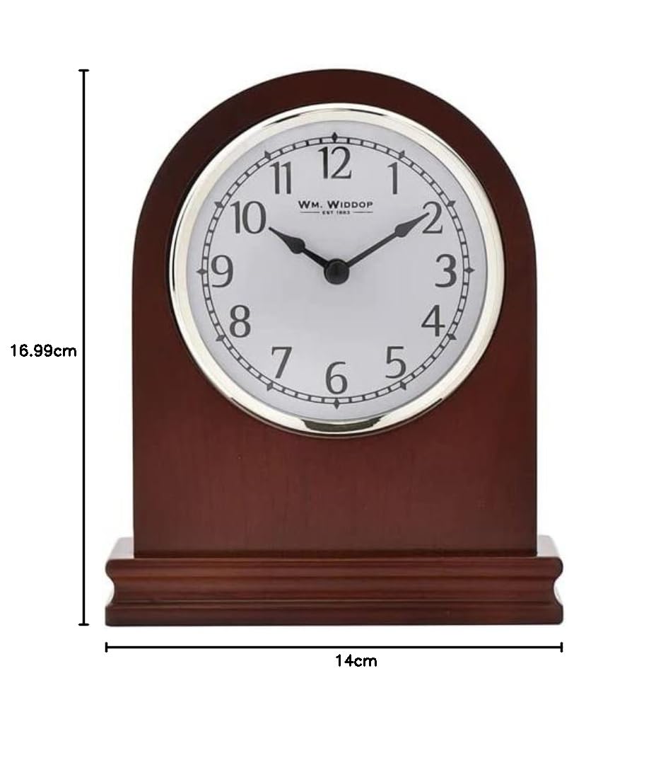 Wm. Widdop Arched Birch Wood Mantel Clock with Arabic Dial (W9699) by WBL
