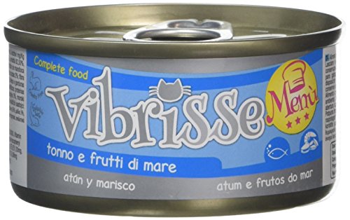 Produktbild von Croci Vibrisse Nassfutter für Katzen mit Thunfisch und Meeresfrüchten - 24 x 70 g