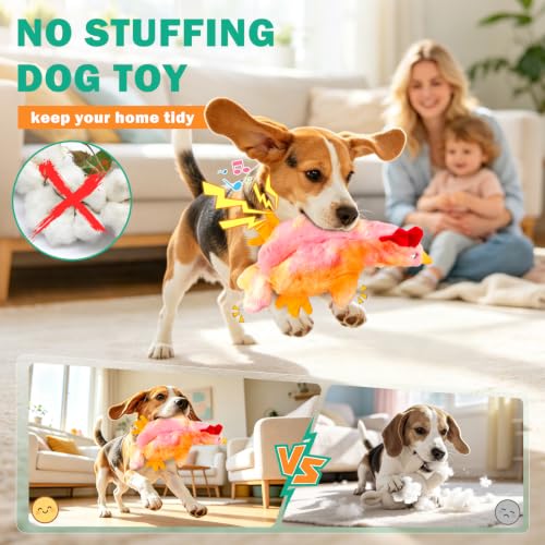 Image of Fuufome Squeaky Dog Toy, No Stuffing Plush Toy for Puppy Small Medium Dogs