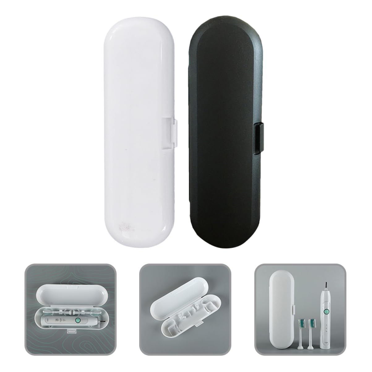 NOLITOY 8piezas Estuche De Viaje para Cepillo De Dientes Eléctrico Organizador Portátil Almacenamiento para Cepillo y Cabezas De Repuesto Protección y Limpieza Movimiento