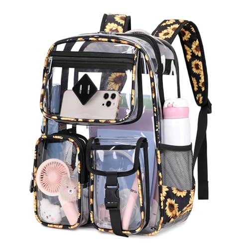 Image of PIG PIG GIRL Clear Backpack for School,Heavy Duty PVC Transparent Bookbag for Girls Stadium Approved See Through Backpack