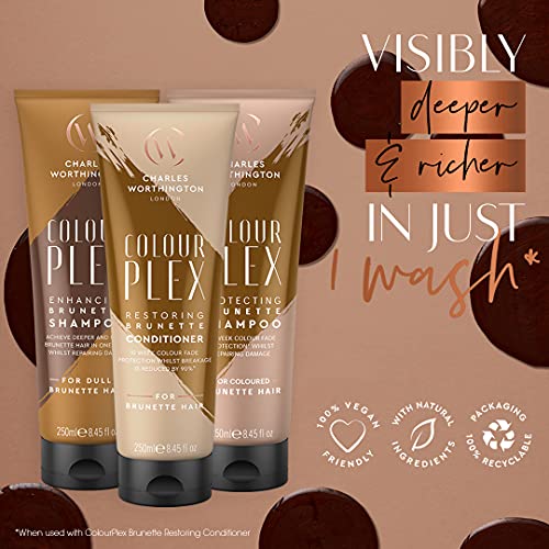 Charles Worthington Colourplex Restoring Brunette Conditioner, Hair Colour Fade Protection, Salon Toning Conditioner for Brunettes, 250 ml - Image 5