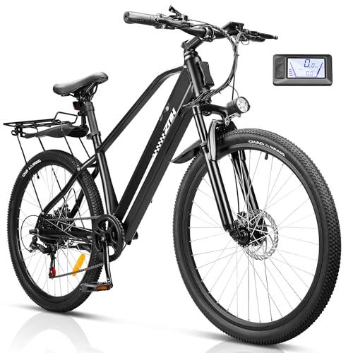 ZNH Electric Bike for Adults, 750W， Peak 1000W Motor, 48V 13Ah Removable Battery, 26' Mountain E-Bike, 7-Speed, UL2849 Certified, LCD Display, Matte (26 inches -BLACK-750W Motor)