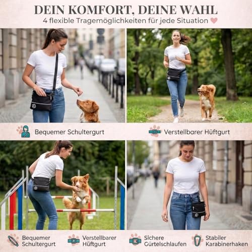 HUND IST KÖNIG Leckerlitasche für Hunde mit Einhand-Magnet-Verschluss