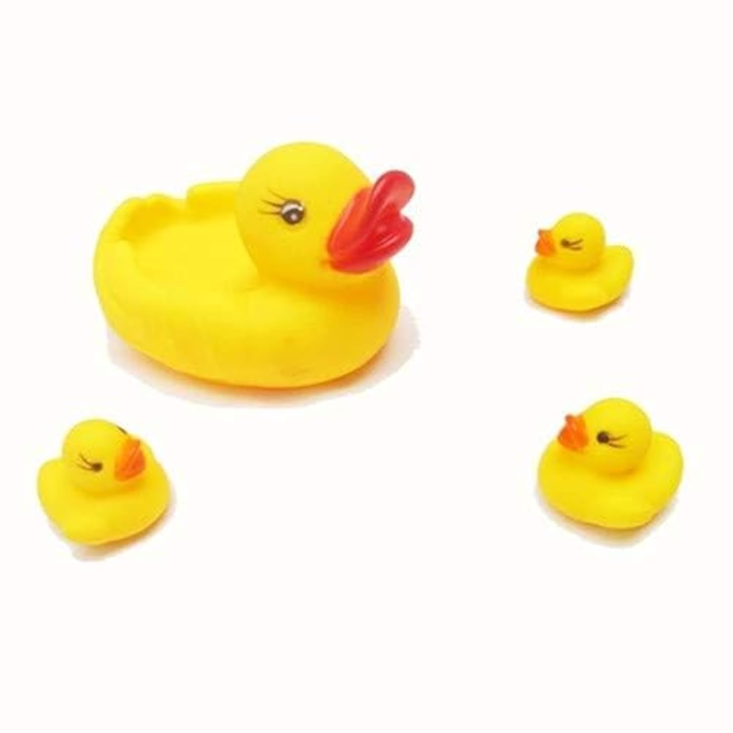 4pcs/set Mother and Baby Yellow Rubber Bath Ducks for Child,Rubber Duck Bath Toy Baby Shower