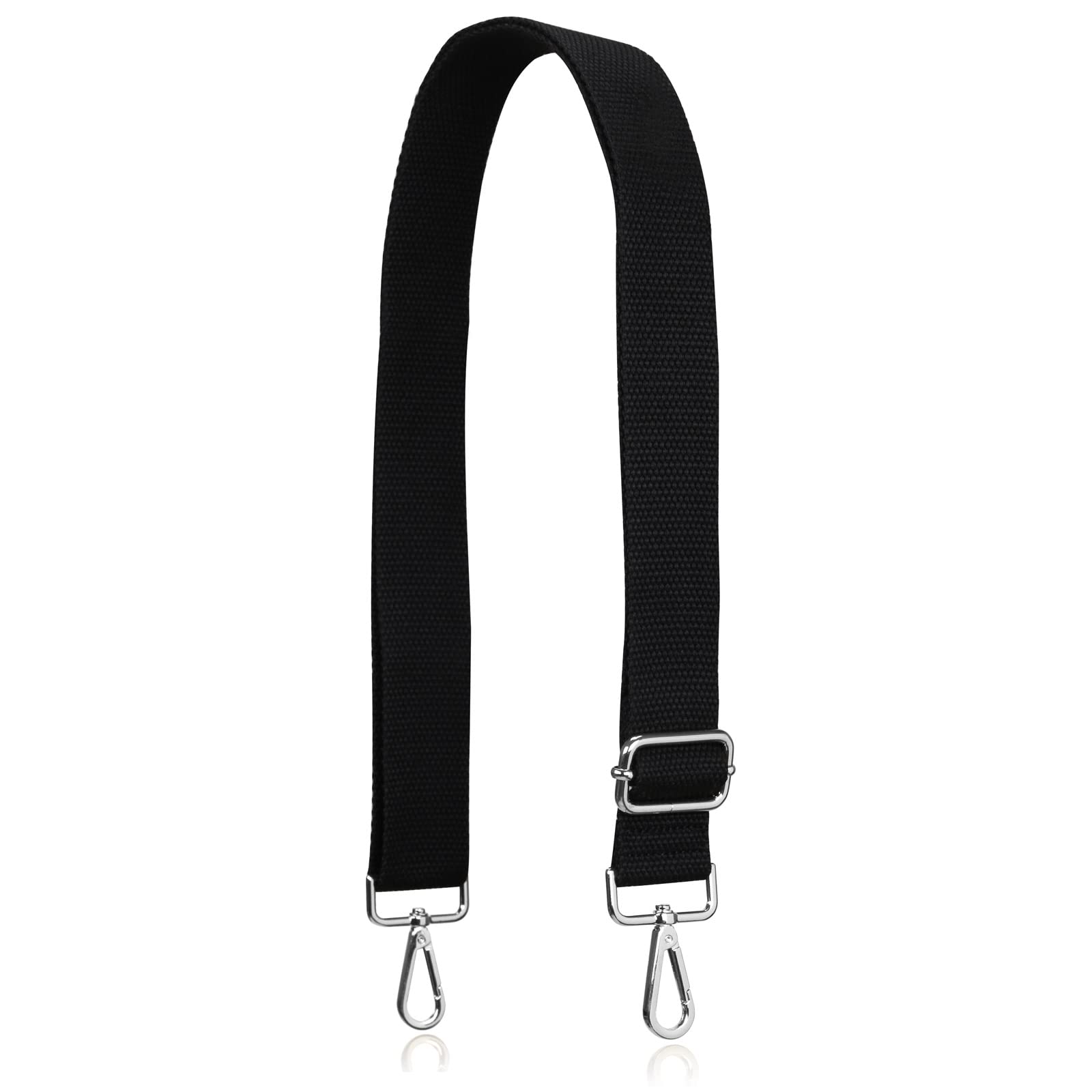 Allzedream Gurt für Handtasche Verstellbar Taschengurte Breiter Umhängetasche Ersatzgurt,Schwarz S,Silber Hardware