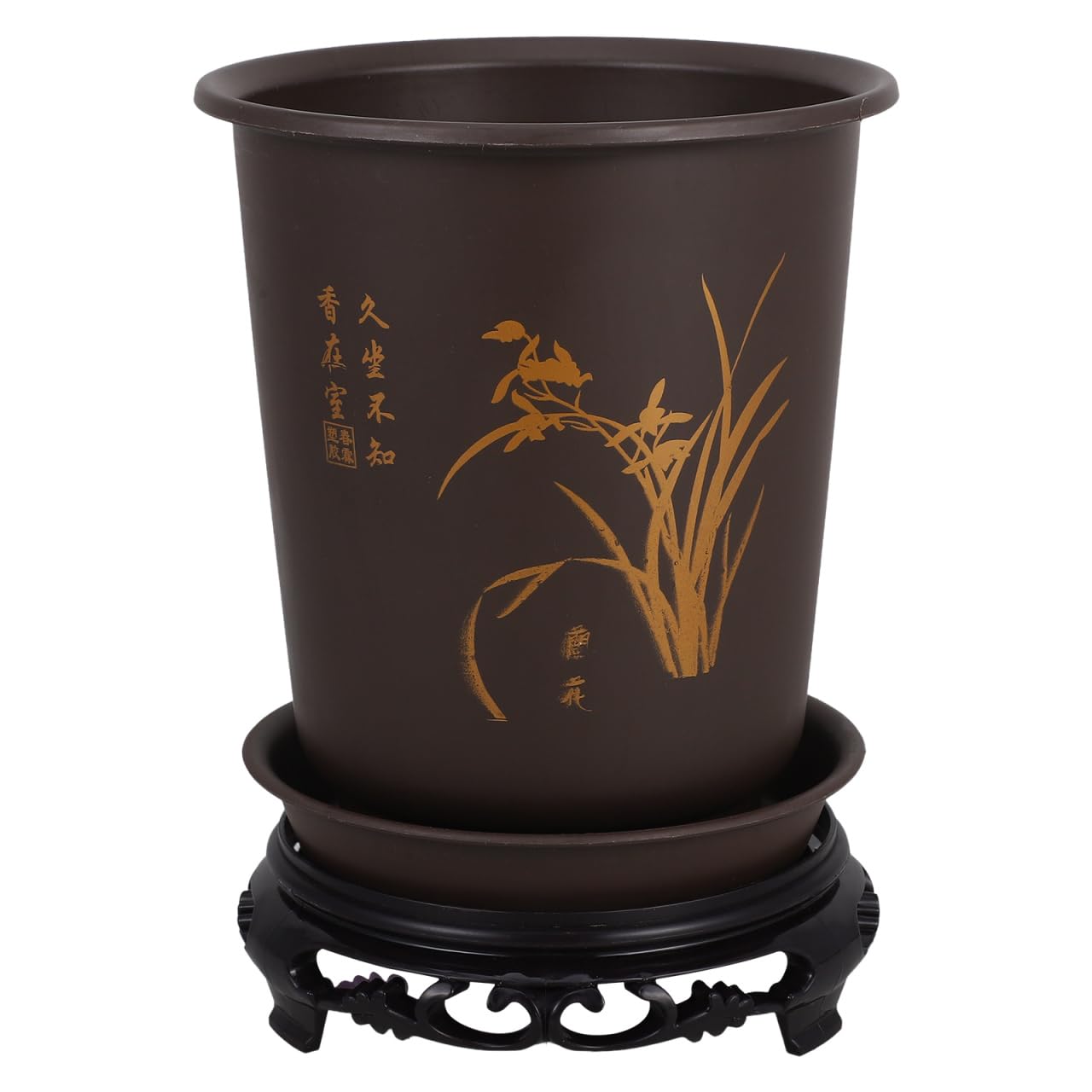 Pot d'orchidée et de bonsaï : pot de fleurs oriental décoratif chinois avec base