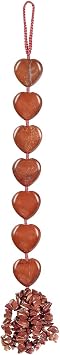 Love Heart Crystal Stone Hanging Ornament for Window, Car, Door, Wall Home Decor, Reiki Meditation Tool, Red Jasper