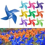Tsocent 150 Pcs Pinwheels, 10 Mixed Colors Toy Wind Spinners and Party Favors Gifts for Kids, Outdoor Decorational Pinwheels for Yard and Garden