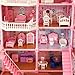 75 Pcs Dollhouse Furniture Set Accessories,Small Dollhouse Miniature Pretend Play Family Toys Gift,Toddler Boy Girl Kid 3Y+ Mini Bedroom/Livingroom/Bathroom/Kitchen/Infant Room Kit