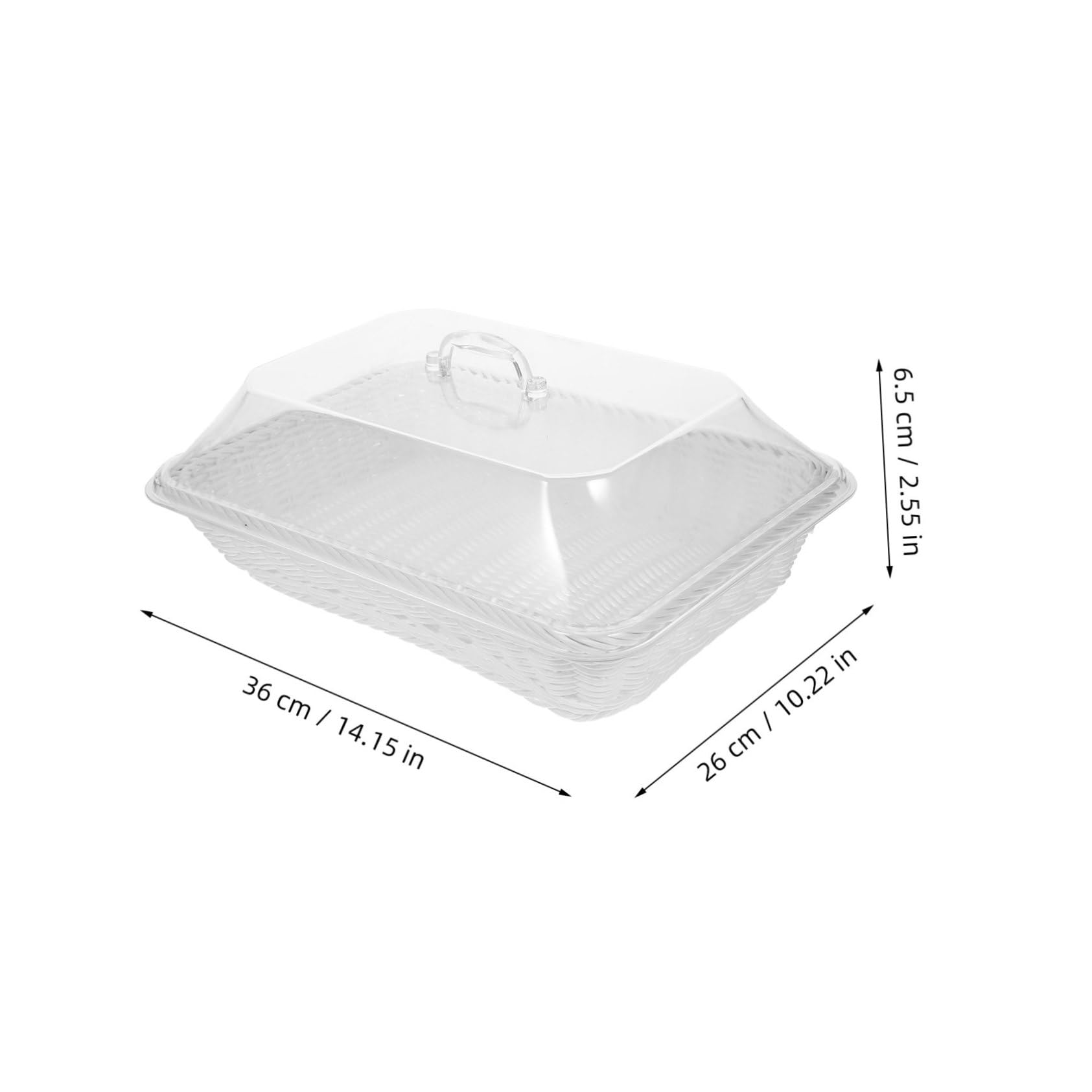 TOPBATHY Cesta de Pan de Imitación de Ratán Cesta para Frutas y Verduras Bandeja para Servir con Tapa para Cocina y Mesa de Centro