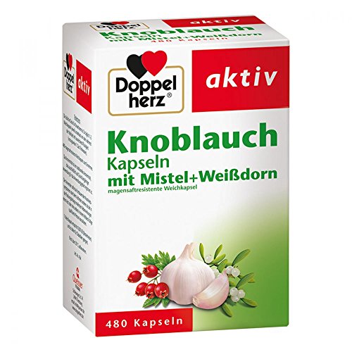 Doppelherz Knoblauch Kapseln mit Mistel + Weißdorn – Zur Vorbeugung allgemeiner Arterienverkalkung – 1 x 480 Kapseln