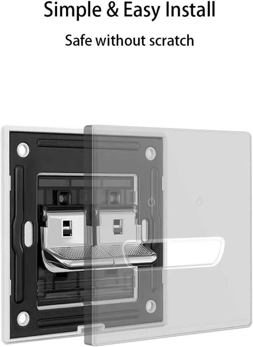 Wallpad Light Switch Press Button Wall Switch 1/2/3/4 Gang Tempered Glass Plate Blue LED Night Light Easy Clean Long Life(2 Gang Gold,1 Way)