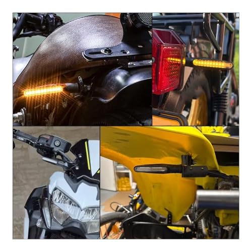 Indicateurs moto LED ambre double face avec feu de stop intégré 12V - 7