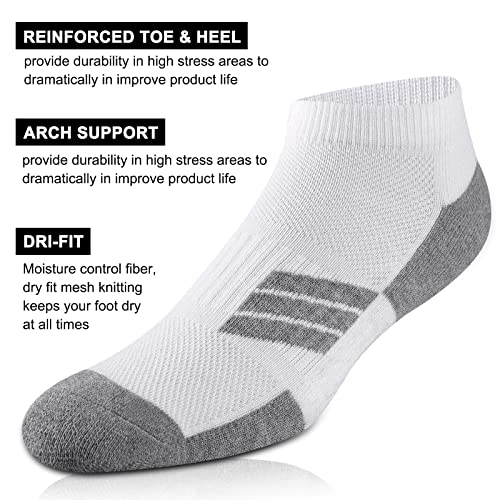 COOPLUS 8 Pairs Mens Cushioned Ankle Socks Moisture Wicking Athletic Running Low cut Sports Socks 5