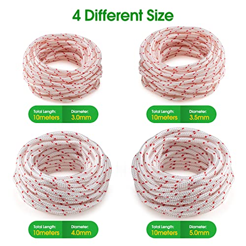 Foto von 10 Meters 4,0 mm Seilzug, Ersatz-Starterseil für Husqvarna Stihl Craftsman Kettensägen, Rasenmäher, Trimmer