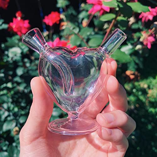 BlogBlog Hookah 80mm Herzform Liebe Rosa DAB Rig Glas Wasserpfeife Glas Bong – Bild 7