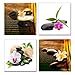Wieco Art - Zen Stone Flowers 4 Piece Modern Stretched and Framed Artwork Floral Giclee Canvas Prints Brown Nature Pictures Paintings on Canvas Wall Art for Living Room Bedroom Home Decorations