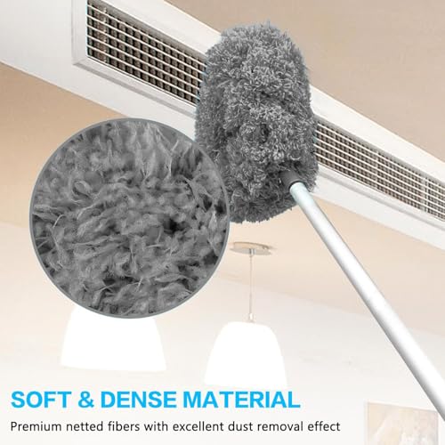 Image of MONJAY Fan Cleaner Brush with Long Rod Flexible Fan Cleaning Mop Microfiber Dust Cleaner Foldable Duster for Home Cleaning Microfiber Duster for Cleaning of Home,Kitchen, Car, Ceiling Brush (Queen)