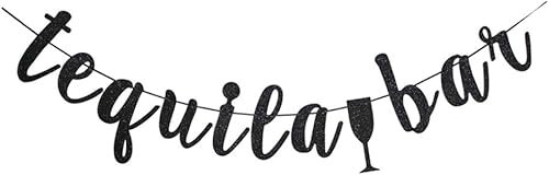 Tequila Bar Banner, Fiesta Temática Decoraciones, Fiesta Fiesta de Cumpleaños Negro Signo Suministros de Papel Props