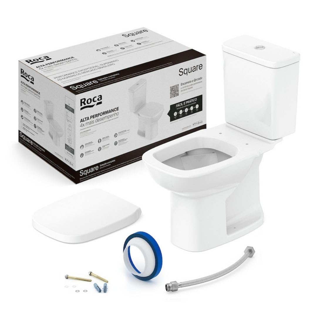 KIT COMPLETO LOUCA BACIA C/CX ROCA SQUARE BR