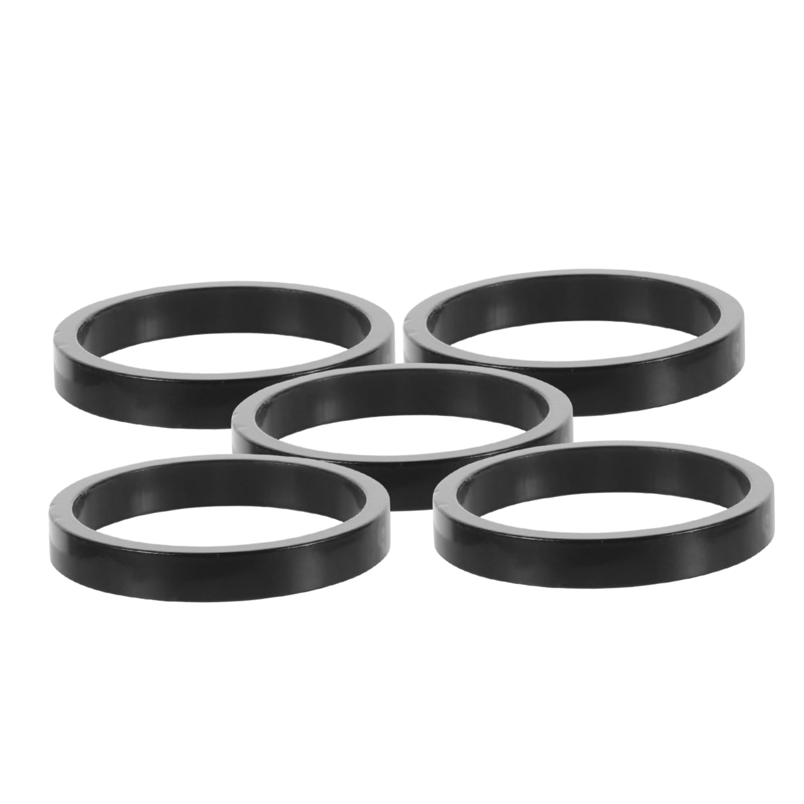 CORHAD 5pcs Lightweight Thick Aluminum Alloy Headset Spacers for Mountain Bikes Easy Installation Shock Absorption Versatile Compatibility Bike Stem Parts Threadless Design
