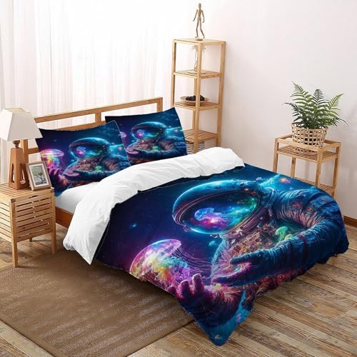 Housse de couette space theme en microfibre douce pour lit double - 2