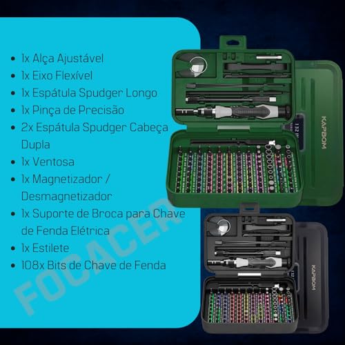 Kit Chave de Fenda Eletronicos 118 Peças + Bits Multifuncional Manutençao Celulares Manutençao Celul