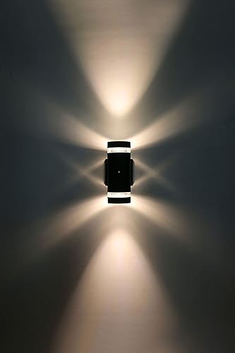 Miniatura 6 de Lámpara de pared moderna con sensor de anochecer a amanecer, para exteriores, montaje en pared, impermeable, antioxidante, cilindro arriba y abajo,