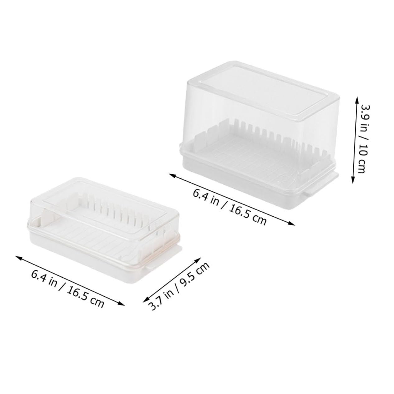 Cabilock 2pcs Butter Storage Container with Lids Butter Sliced Case Multi Purpose Holder for Cheese Desserts for Kitchen Storage and Freshness