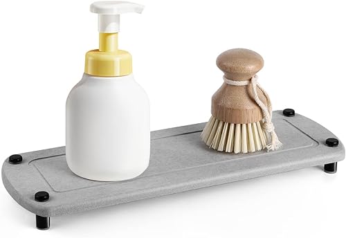 Organizador de fregadero de secado instantáneo, organizador de fregadero de cocina de secado rápido para jabón, cepillo de dientes, necesidades