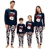 HYCLES Christmas Family Matching Pajama Sets, Long Sleeve Sleepwear Pjs for Women, X-Large, B-Santa Claus