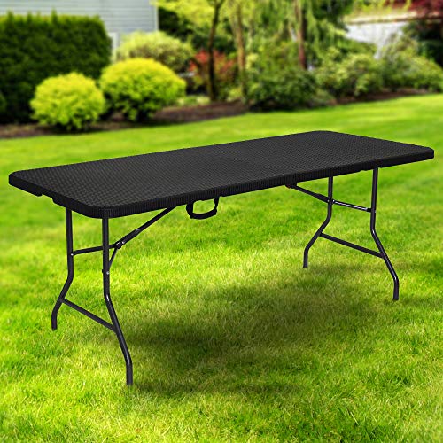Table de camping avec poignée AREBOS structure pliante résistante aux intempéries