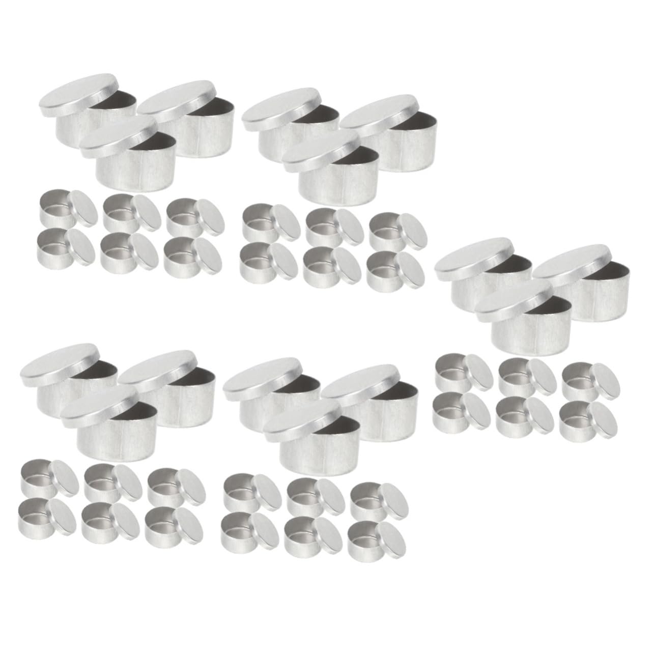 VICASKY 5 Set Contenitori Rotondi Alluminio Per Campioni Scatole Vuote Con Sicuro Barattoli Per Pesatura E Conservazione Terreni Design Levigato Taglio Chimico E Biologico 9 Pezzi*5
