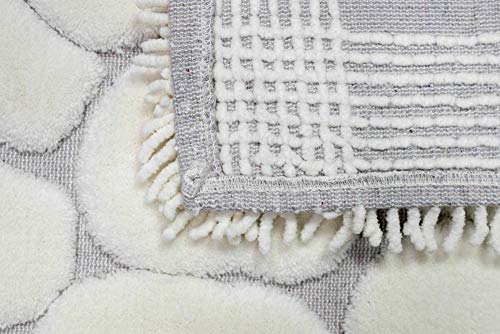 CARPETIA Badematten Set 2-teilig - waschbar - Steinoptik cremefarben, Größe 50x60cm + 60x100 cm – Bild 6