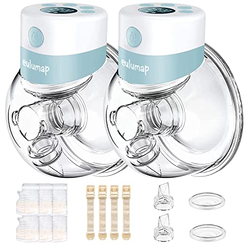 Image of Breast Pump - Wearable Electric Low Noise Breast Pump, Rechargeable Portable Breast Pump with 2 Modes & 9 Levels, LCD Display Memory Function and Can Be Worn in-Bra, 24mm Flange