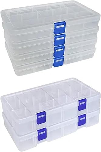 DUOFIRE Organizador de plástico Contenedor 15 rejillas y caja de almacenamiento 18 rejillas