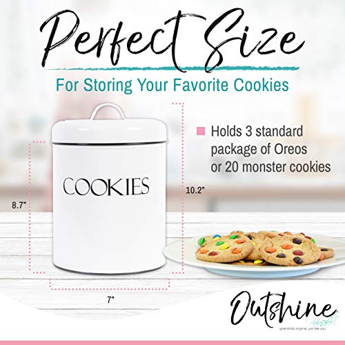 image for OUTSHINE White Cute Cookie Jar with Airtight Lids| Cookie Jars for Kit