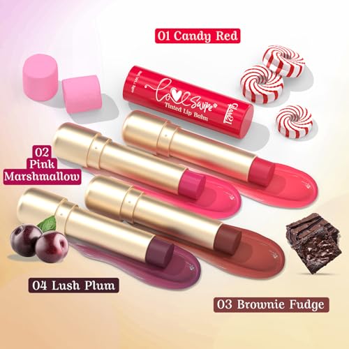 Image of Glam21 Love Swipe Tinted Lip Balm | Goodness Of Vit -C, HA, Ceramide & SPF 30 |Radiance Boost,Hydrated Lips, Repair The Lips & UV Defense - Pink Marshmallow & Brownie Fudge | 3gm Each -Combo Pack Of 2