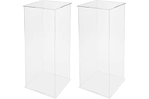 2 Pcs Acrylic Pedestal Stand: Showcase Elegance with Clear Display Cubes