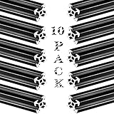 Montex 10 Pack 2020 T Slot Aluminum Extrusion with 1000mm/ 39.4 Inches Length, European Standard Anodized Linear Rail Aluminum Profile Extrusion for 3D Printer and CNC, Black