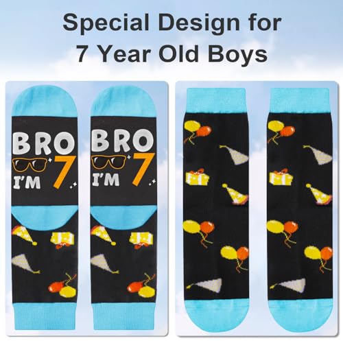 Amosking 7 Year Old Gifts for Boys, Socks for 7 Year Old Boys, 3D Pop Up Birthday Card, 7th Birthday Gifts - Image 3