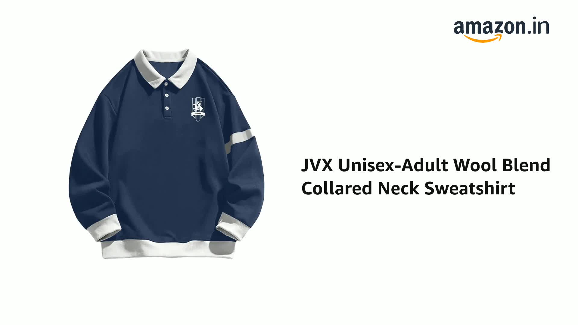 Buy JVX Unisex-Adult Wool Blend Collared Neck Regular Fit