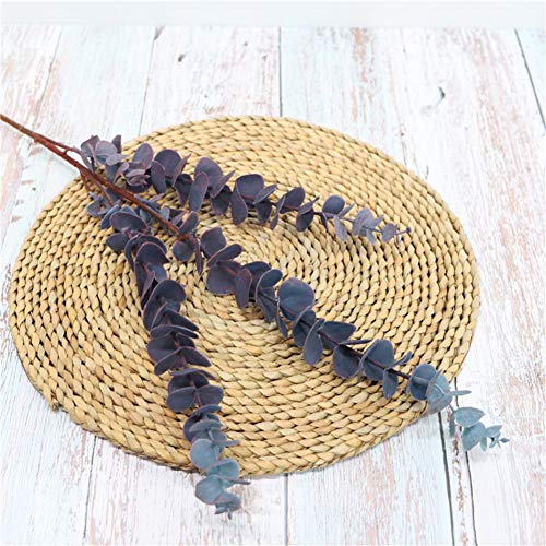 Fulehouzz 3 Pcs Soft Touch Artificial Eucalyptus Leaves Spray Fake Silver Dollar Greenery Stems For Home Wedding Floral Arrangement, Blue #TOP1