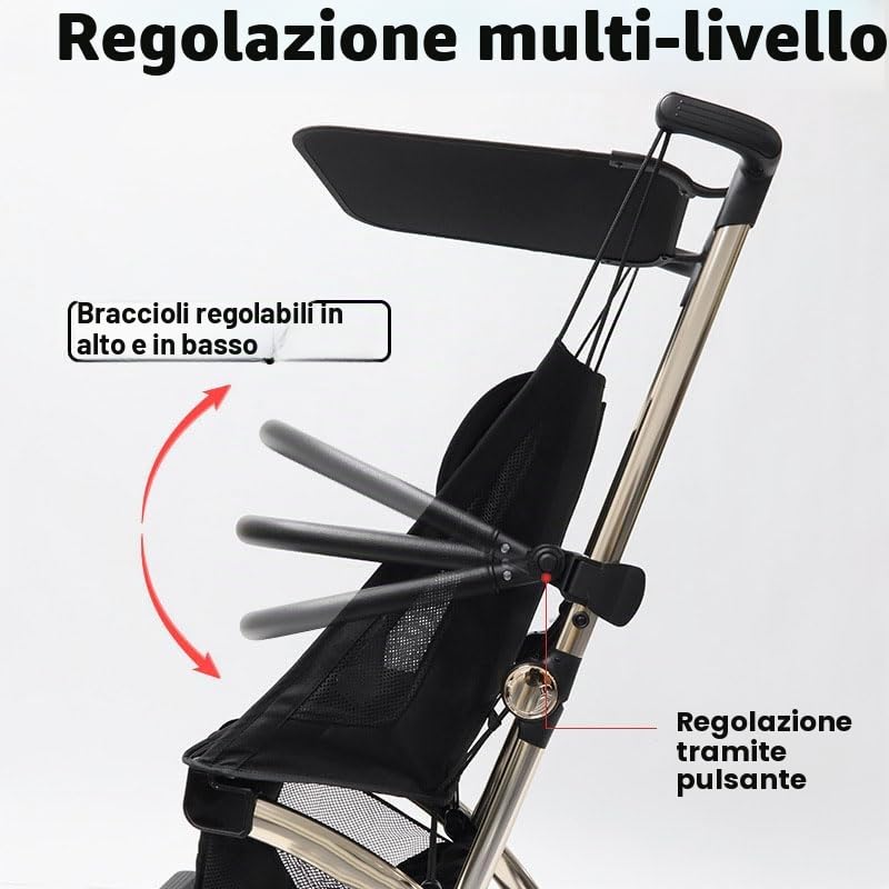 Paraurti passeggino, bracciolo, maniglia, guardrail universale passeggino, bracciolo, paraurti, passeggino, accessori per passeggino (nero)