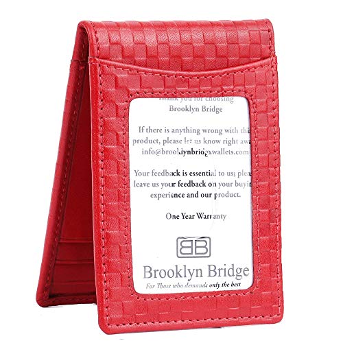 Image of Brooklyn Bridge Genuine Leather Money Clip Wallet for Men - Premium Slim RFID Protected Wallet with Cash Clip & Multiple Card Slots, Smart Front Pocket Design, Stylish Gift for Men