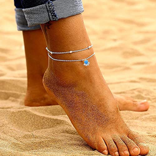HOOHWE Anklet for Women 925 Sterling Silver Puppy Dog Paw Print Anklet Bracelet for Women Girls Adjustable Layered Ankle Jewelry Gift - Image 3