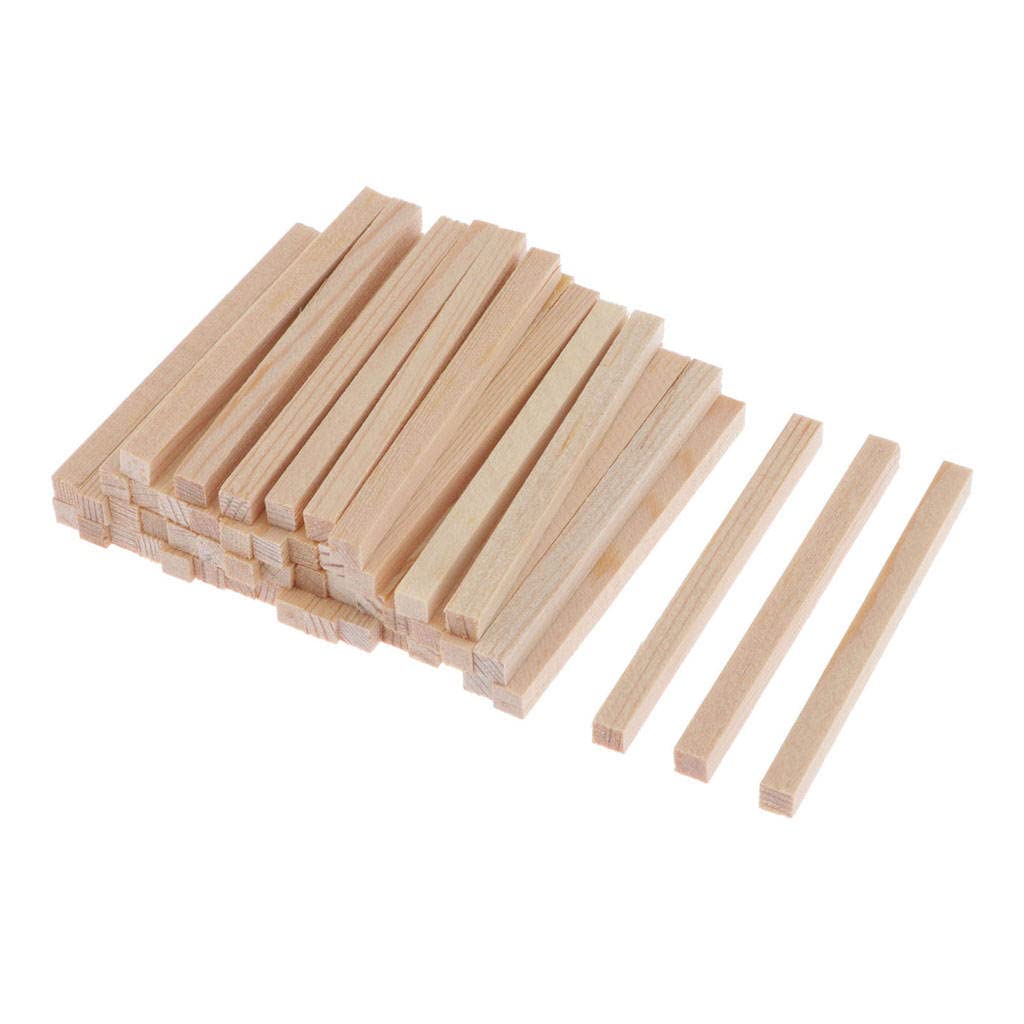 Bâton en bois pour maquette et bricolage de précision pack de 50